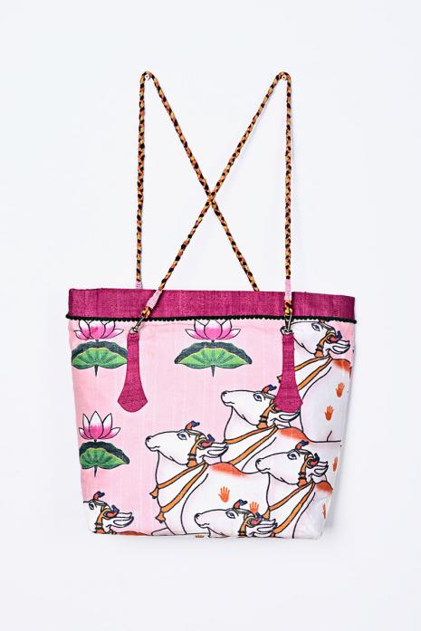 Pink Print Pichwai Bag 