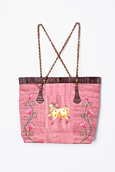 Pink Hand Painted Pichwai Bag