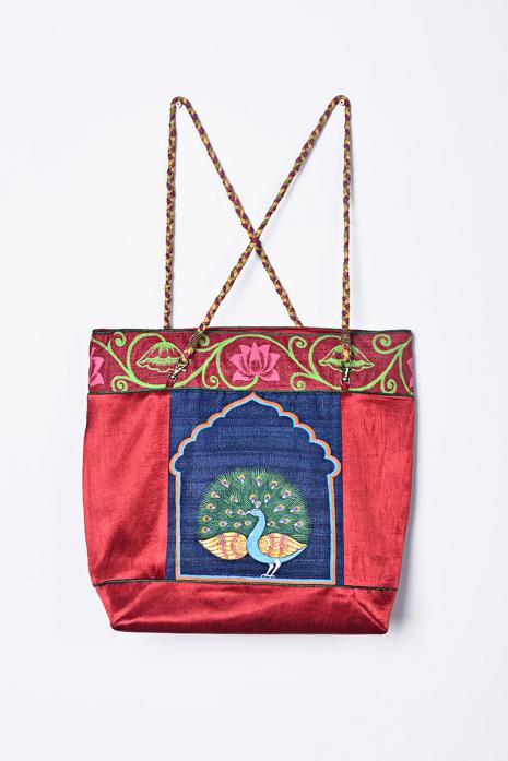 Red Hand Painted Pichwai Bag