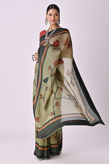 A vibrant collection of handcrafted sarees with intricate Kalamkari artistry and rich color palettes, perfect for traditional and artistic fashion enthusiasts.