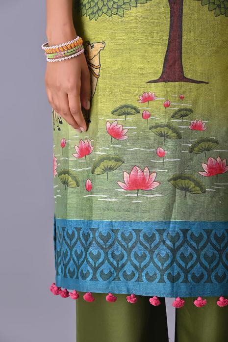 Tussar Silk & Linen Tunic with Organza Sleeves