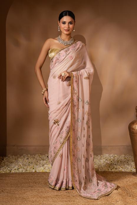 Pichwai Chikankari Georgette Saree Set