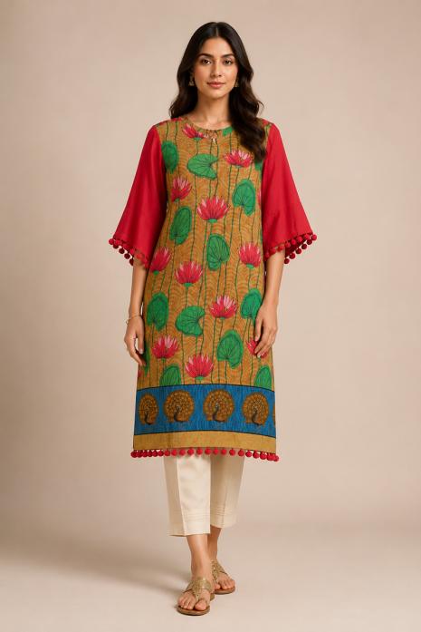 Pichwai linen Tunic