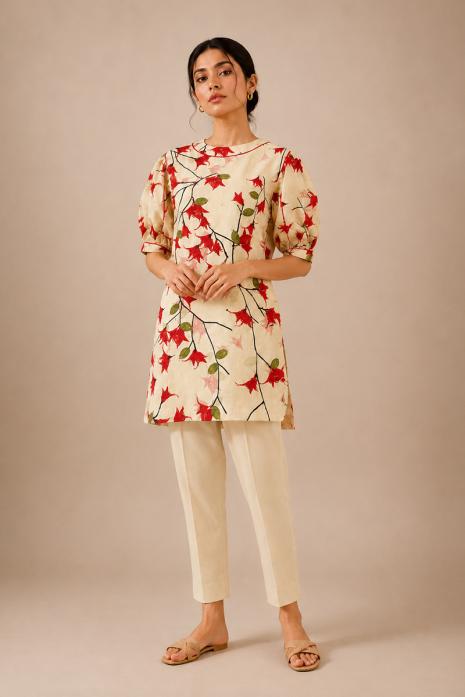 Bougainvillea Organza Tunic